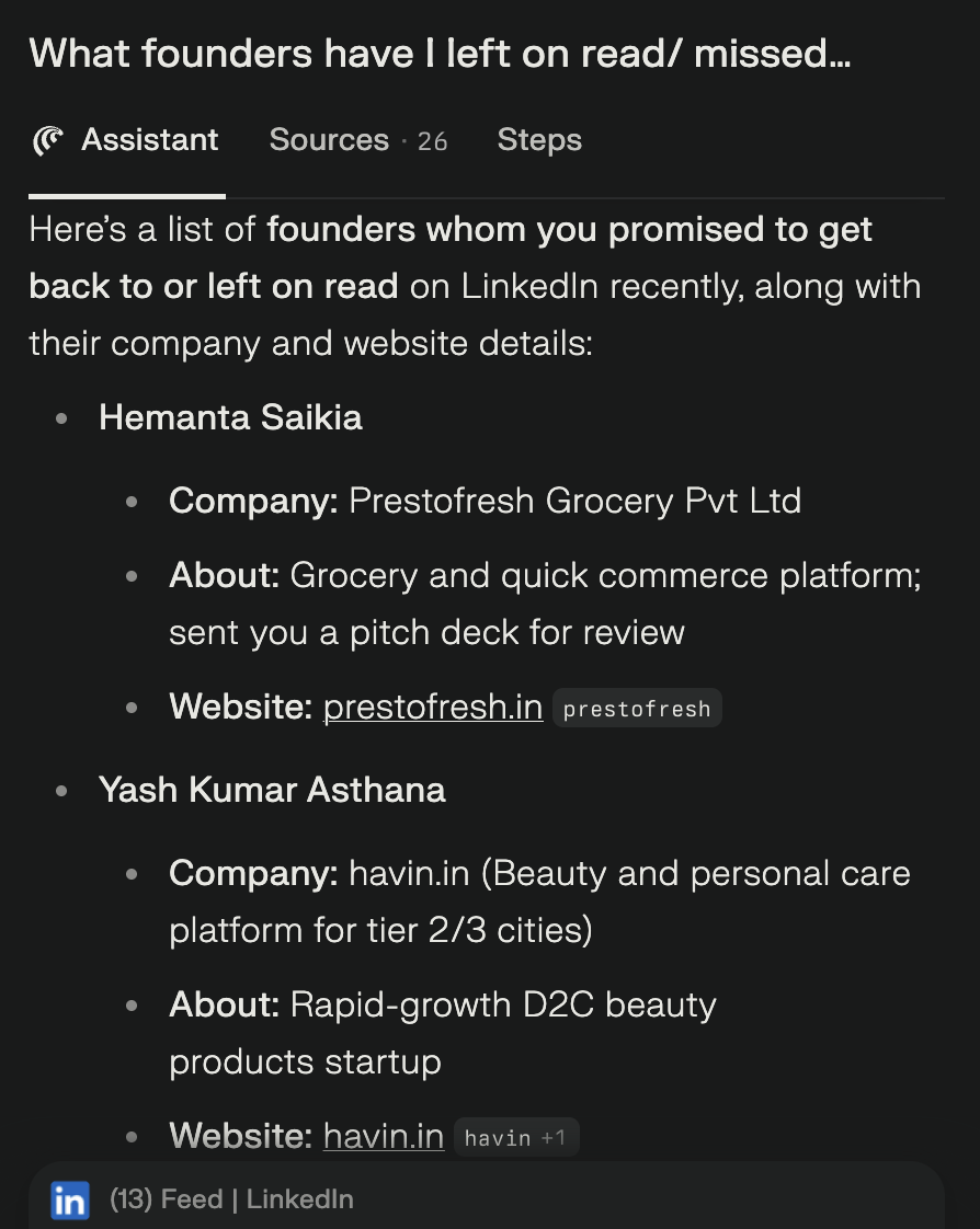 Perplexity Comet example 2